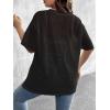 imageSHENHE Womens Plus Size Sheer Mesh V Neck Half Sleeve Drop Shoulder Split Hem Tee TopBlack