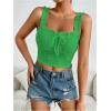 imageSHENHE Womens Spaghetti Strap Eyelet Embroidery Summer Sleeveless Crop Tank Cute TopGreen