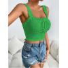 imageSHENHE Womens Spaghetti Strap Eyelet Embroidery Summer Sleeveless Crop Tank Cute TopGreen