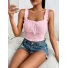 imageSHENHE Womens Spaghetti Strap Eyelet Embroidery Summer Sleeveless Crop Tank Cute TopLight Pink