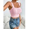 imageSHENHE Womens Spaghetti Strap Eyelet Embroidery Summer Sleeveless Crop Tank Cute TopLight Pink
