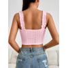 imageSHENHE Womens Spaghetti Strap Eyelet Embroidery Summer Sleeveless Crop Tank Cute TopLight Pink