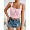 imageSHENHE Womens Spaghetti Strap Eyelet Embroidery Summer Sleeveless Crop Tank Cute TopLight Pink