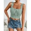 imageSHENHE Womens Spaghetti Strap Eyelet Embroidery Summer Sleeveless Crop Tank Cute TopMint Green