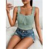 imageSHENHE Womens Spaghetti Strap Eyelet Embroidery Summer Sleeveless Crop Tank Cute TopMint Green