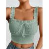 imageSHENHE Womens Spaghetti Strap Eyelet Embroidery Summer Sleeveless Crop Tank Cute TopMint Green
