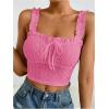 imageSHENHE Womens Spaghetti Strap Eyelet Embroidery Summer Sleeveless Crop Tank Cute TopPink