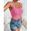imageSHENHE Womens Spaghetti Strap Eyelet Embroidery Summer Sleeveless Crop Tank Cute TopPink