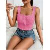 imageSHENHE Womens Spaghetti Strap Eyelet Embroidery Summer Sleeveless Crop Tank Cute TopPink