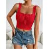 imageSHENHE Womens Spaghetti Strap Eyelet Embroidery Summer Sleeveless Crop Tank Cute TopRed