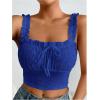 imageSHENHE Womens Spaghetti Strap Eyelet Embroidery Summer Sleeveless Crop Tank Cute TopRoyal Blue