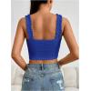 imageSHENHE Womens Spaghetti Strap Eyelet Embroidery Summer Sleeveless Crop Tank Cute TopRoyal Blue