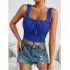 imageSHENHE Womens Spaghetti Strap Eyelet Embroidery Summer Sleeveless Crop Tank Cute TopRoyal Blue