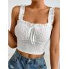 imageSHENHE Womens Spaghetti Strap Eyelet Embroidery Summer Sleeveless Crop Tank Cute TopWhite