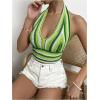 imageSHENHE Womens Striped Halter Tie Back Sleeveless Backless Knitted Crop TopGreen a
