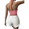 imageSHENHE Womens Striped Halter Tie Back Sleeveless Backless Knitted Crop TopMulticolor B