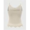 imageSHENHE Womens Y2K Lace Tank Tops Summer Coquette Bow Sleeveless Spaghetti Strap Lounge Cute Cami Crop TopsApricot