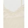 imageSHENHE Womens Y2K Lace Tank Tops Summer Coquette Bow Sleeveless Spaghetti Strap Lounge Cute Cami Crop TopsApricot