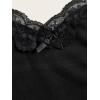 imageSHENHE Womens Y2K Lace Tank Tops Summer Coquette Bow Sleeveless Spaghetti Strap Lounge Cute Cami Crop TopsBlack