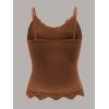 imageSHENHE Womens Y2K Lace Tank Tops Summer Coquette Bow Sleeveless Spaghetti Strap Lounge Cute Cami Crop TopsBrown