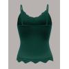 imageSHENHE Womens Y2K Lace Tank Tops Summer Coquette Bow Sleeveless Spaghetti Strap Lounge Cute Cami Crop TopsDark Green