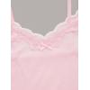 imageSHENHE Womens Y2K Lace Tank Tops Summer Coquette Bow Sleeveless Spaghetti Strap Lounge Cute Cami Crop TopsLight Pink