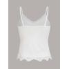 imageSHENHE Womens Y2K Lace Tank Tops Summer Coquette Bow Sleeveless Spaghetti Strap Lounge Cute Cami Crop TopsWhite