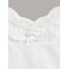 imageSHENHE Womens Y2K Lace Tank Tops Summer Coquette Bow Sleeveless Spaghetti Strap Lounge Cute Cami Crop TopsWhite
