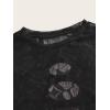 imageSHENHE Womens Y2K Long Sleeve Mesh Crop Top Floral Lace See Through Sheer Cutout Rave TopBlack