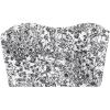 imageSHENHE Womens Casual Ditsy Floral Print Sleeveless Strapless Bandeau Tube Crop TopBlack and White