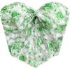 imageSHENHE Womens Floral Strapless Tube Top Sexy Mesh Sleeveless Boho Knot Front Bandeau Crop TopsGreen