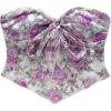 imageSHENHE Womens Floral Strapless Tube Top Sexy Mesh Sleeveless Boho Knot Front Bandeau Crop TopsPurple