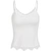 imageSHENHE Womens Y2K Lace Tank Tops Summer Coquette Bow Sleeveless Spaghetti Strap Lounge Cute Cami Crop TopsWhite