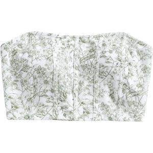 imageSHENHE Womens Casual Ditsy Floral Print Sleeveless Strapless Bandeau Tube Crop TopGreen