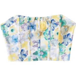 imageSHENHE Womens Casual Ditsy Floral Print Sleeveless Strapless Bandeau Tube Crop TopMulticolor