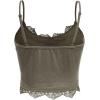 imageSHENHE Womens Butterfly Skull Print Contrast Lace Spaghetti Strap Sleeveless Cami Tank Crop TopsArmy Green