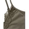 imageSHENHE Womens Butterfly Skull Print Contrast Lace Spaghetti Strap Sleeveless Cami Tank Crop TopsArmy Green