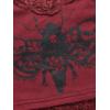 imageSHENHE Womens Butterfly Skull Print Contrast Lace Spaghetti Strap Sleeveless Cami Tank Crop TopsBurgundy