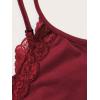 imageSHENHE Womens Butterfly Skull Print Contrast Lace Spaghetti Strap Sleeveless Cami Tank Crop TopsBurgundy
