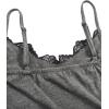 imageSHENHE Womens Butterfly Skull Print Contrast Lace Spaghetti Strap Sleeveless Cami Tank Crop TopsButterfly Grey