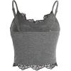 imageSHENHE Womens Butterfly Skull Print Contrast Lace Spaghetti Strap Sleeveless Cami Tank Crop TopsButterfly Grey