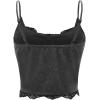 imageSHENHE Womens Butterfly Skull Print Contrast Lace Spaghetti Strap Sleeveless Cami Tank Crop TopsGrey