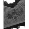 imageSHENHE Womens Butterfly Skull Print Contrast Lace Spaghetti Strap Sleeveless Cami Tank Crop TopsGrey