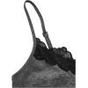 imageSHENHE Womens Butterfly Skull Print Contrast Lace Spaghetti Strap Sleeveless Cami Tank Crop TopsGrey