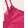 imageSHENHE Womens Butterfly Skull Print Contrast Lace Spaghetti Strap Sleeveless Cami Tank Crop TopsHot Pink