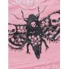 imageSHENHE Womens Butterfly Skull Print Contrast Lace Spaghetti Strap Sleeveless Cami Tank Crop TopsLight Pink