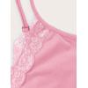 imageSHENHE Womens Butterfly Skull Print Contrast Lace Spaghetti Strap Sleeveless Cami Tank Crop TopsLight Pink