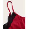 imageSHENHE Womens Butterfly Skull Print Contrast Lace Spaghetti Strap Sleeveless Cami Tank Crop TopsRed Skull