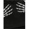 imageSHENHE Womens Butterfly Skull Print Contrast Lace Spaghetti Strap Sleeveless Cami Tank Crop TopsSkeleton Hand Black
