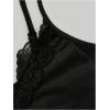 imageSHENHE Womens Butterfly Skull Print Contrast Lace Spaghetti Strap Sleeveless Cami Tank Crop TopsSkeleton Hand Black